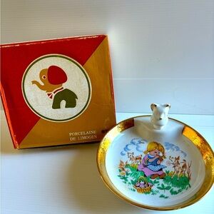 Vintage Porcelain Toddler Warming Plate Limoges